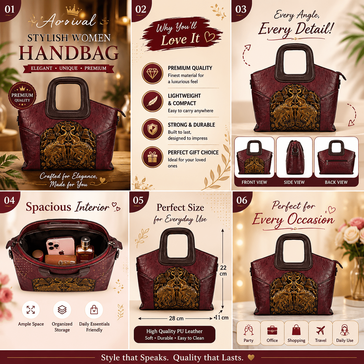 Heritage Elephant Hand Bag - OAK FORD