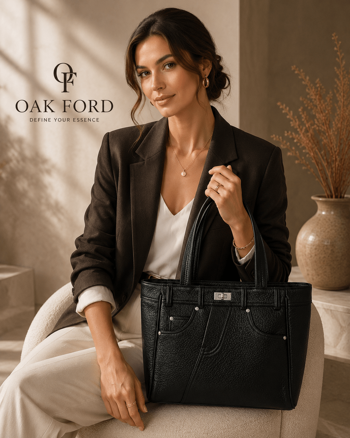 OAK FORD Crock Front Signature Handbag - OAK FORD