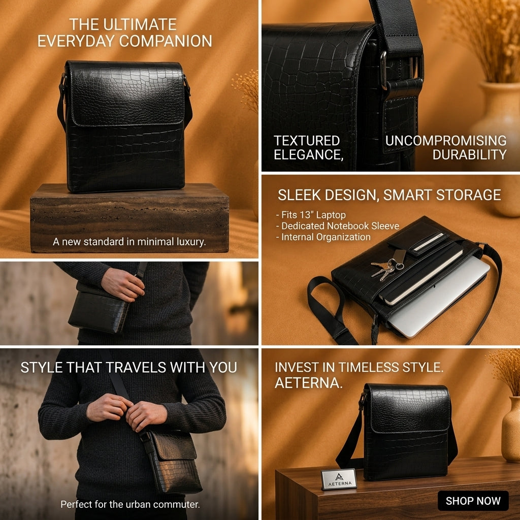 OAK FORD Executive Messenger Bag – Black