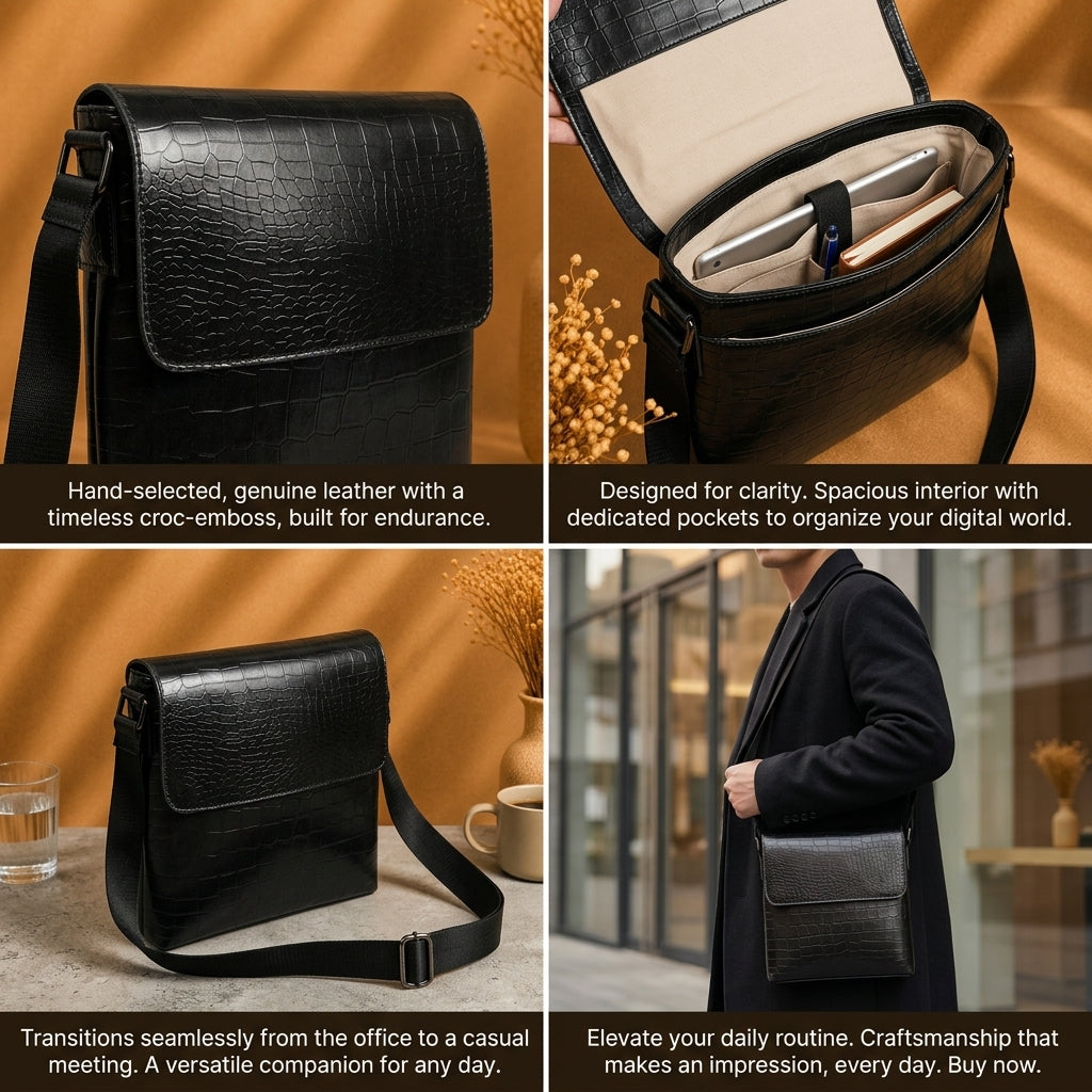 OAK FORD Executive Messenger Bag – Black